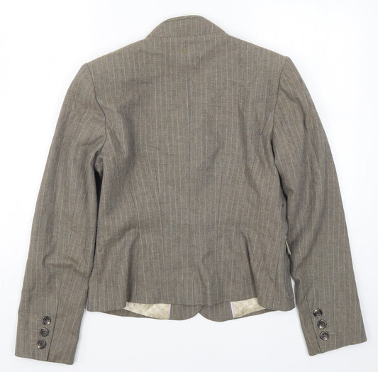 NEXT Womens Brown Striped Jacket Suit Jacket Size 12