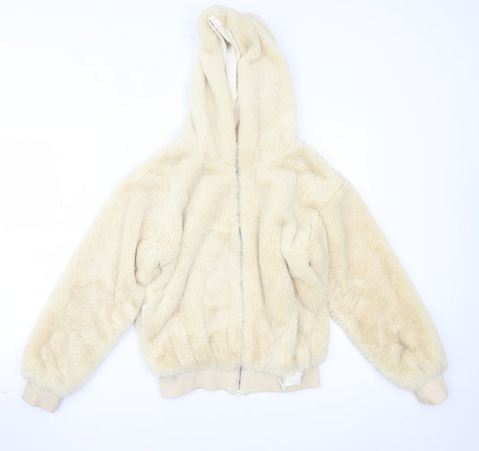 Topshop Womens Beige Overcoat Coat Size XS