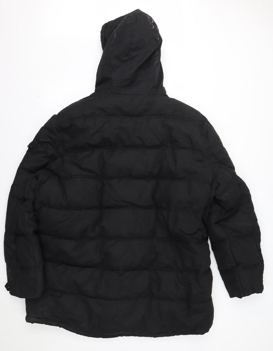 F&F Mens Black   Overcoat Coat Size 3XL