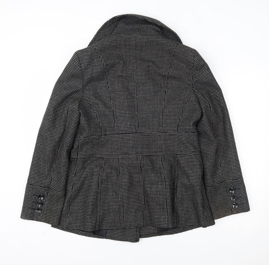 Womens UK Size 14 Debenhams Black Overcoat