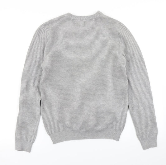 River Island Mens Grey Knit Pullover Jumper Size XS