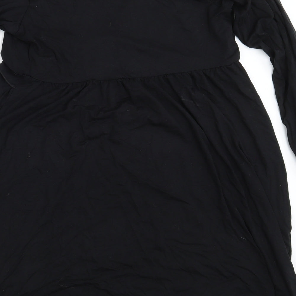 Boohoo Womens Black T-Shirt Dress Size 12