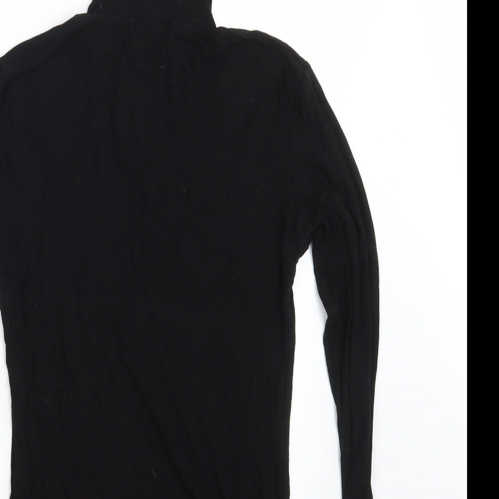 Brand and care label for Papaya women’s black pullover sweatshirt, size UK 10