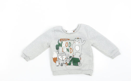 So Cute Baby Grey Knit Pullover Jumper Size 6-9 Months