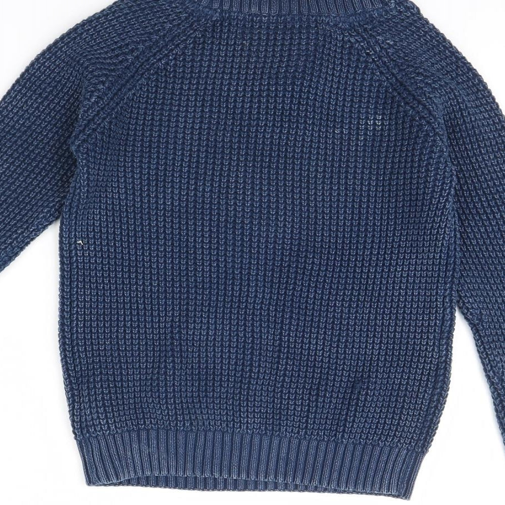 M&S Boys Blue Henley Jumper Size 9 Years