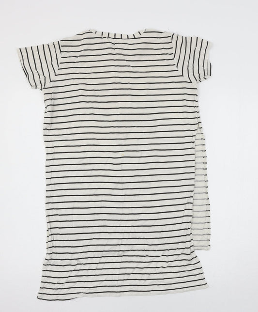 Womens UK Size M Preworn Ivory Basic T-Shirt