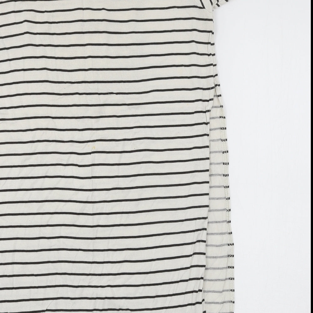 Womens UK Size M Preworn Ivory Basic T-Shirt