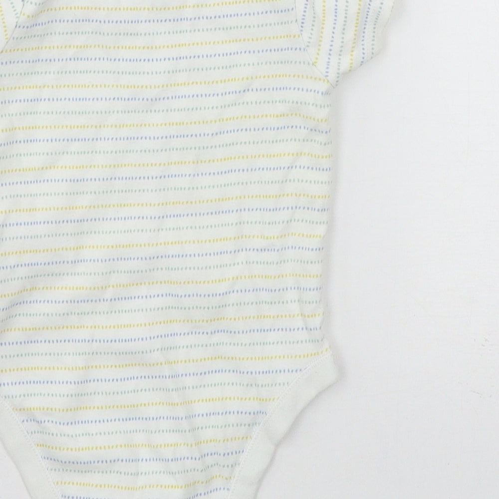 F&F Baby Multicoloured Striped Jersey Babygrow One-Piece Size 9-12 Months