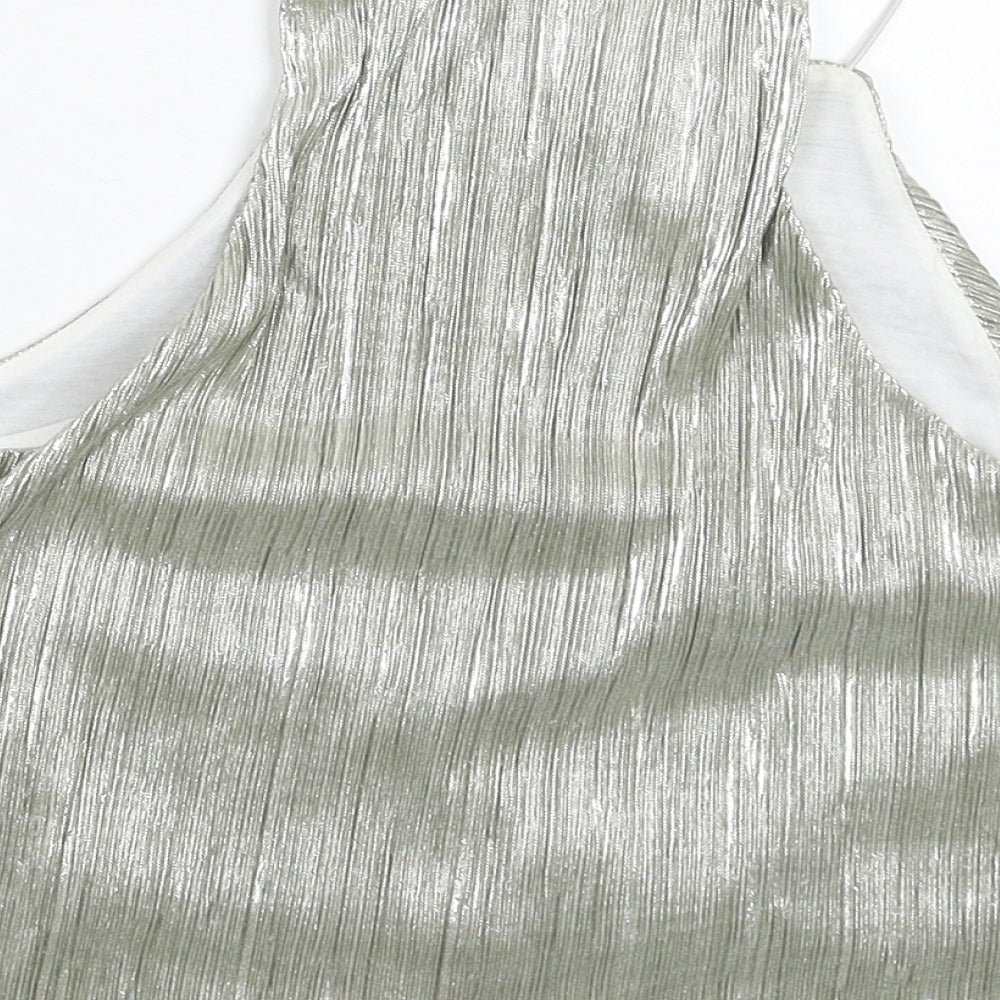 Womens UK Size 8 ASOS Silver Basic Tank
