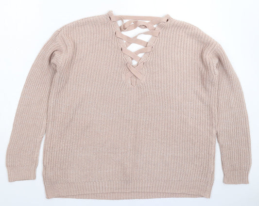 Womens UK Size S Peacocks Pink Pullover Jumper