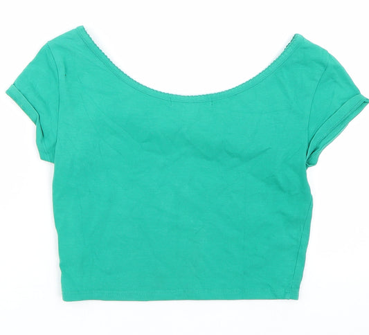 FOREVER 21 Womens Green Basic T-Shirt Size M