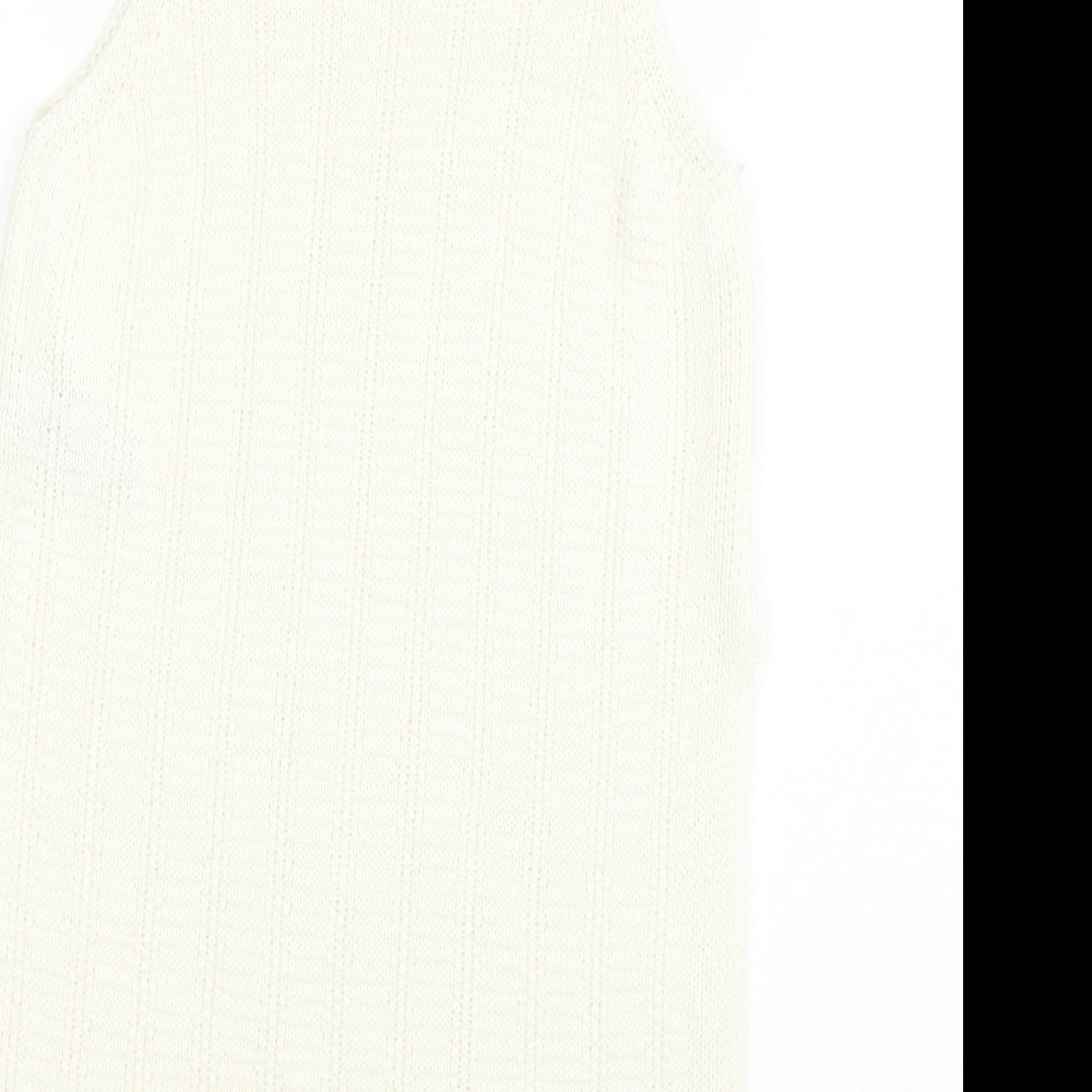 Womens UK Size 8 New Look Beige Basic Tank