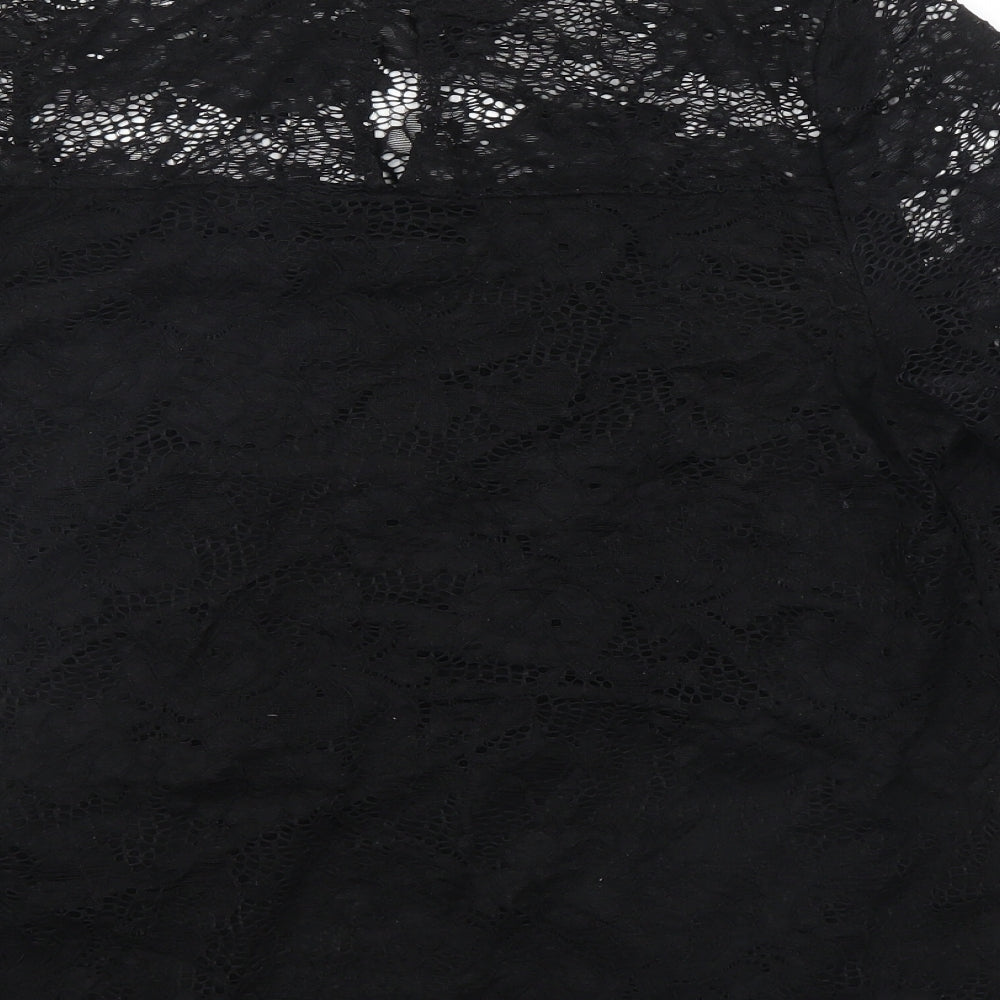 F&F Womens Black Floral Basic Blouse Size 12