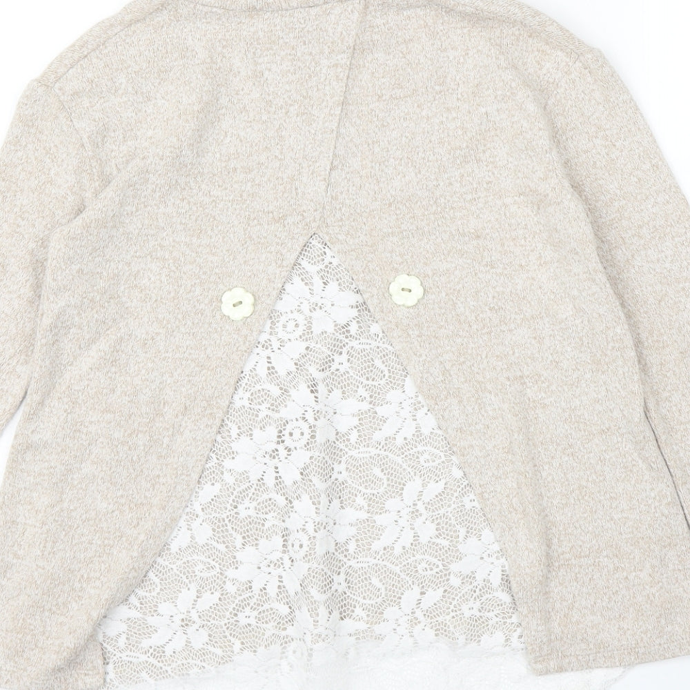 River Island Girls Beige Pullover Jumper Size 7 Years