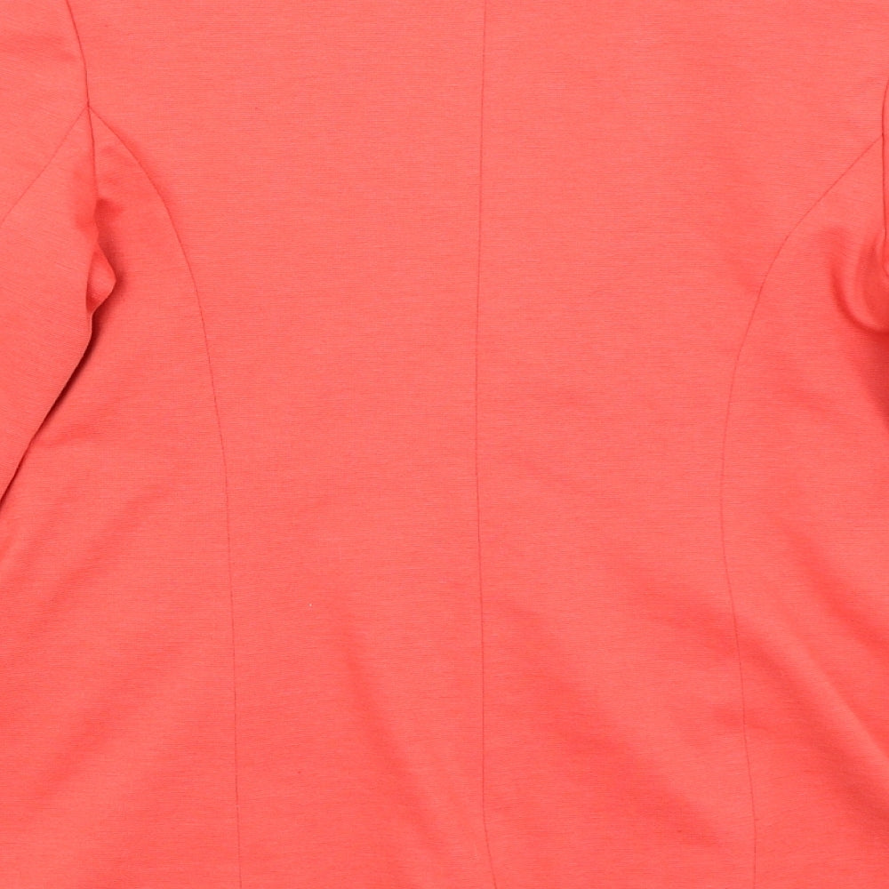 Brand and care label for Oasis women’s red jacket blazer, size UK 12