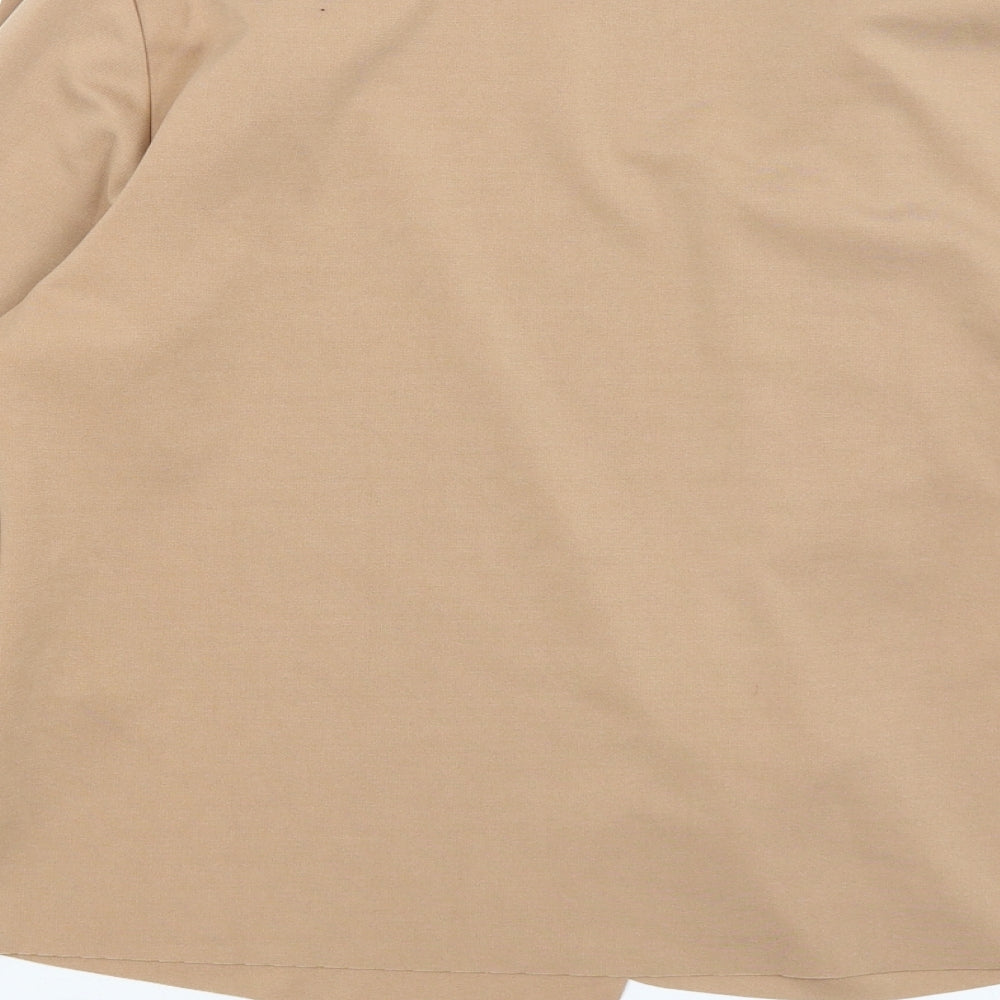 Brand and care label for SHEIN women’s brown jacket blazer, size S