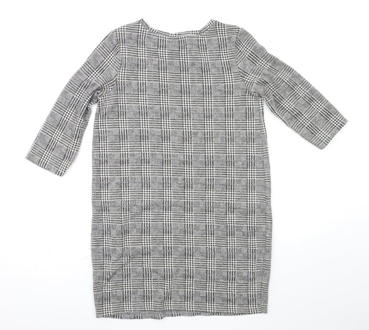 TU Womens Grey Check T-Shirt Dress Size 12
