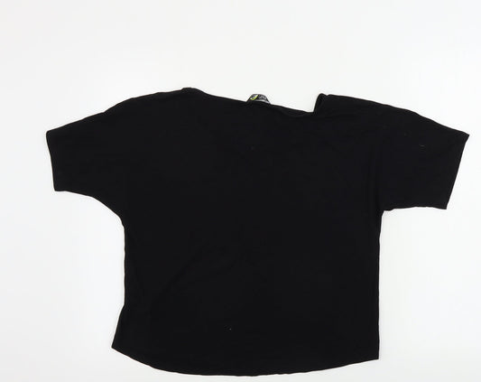 F&F Womens Black Houndstooth Basic T-Shirt Size M