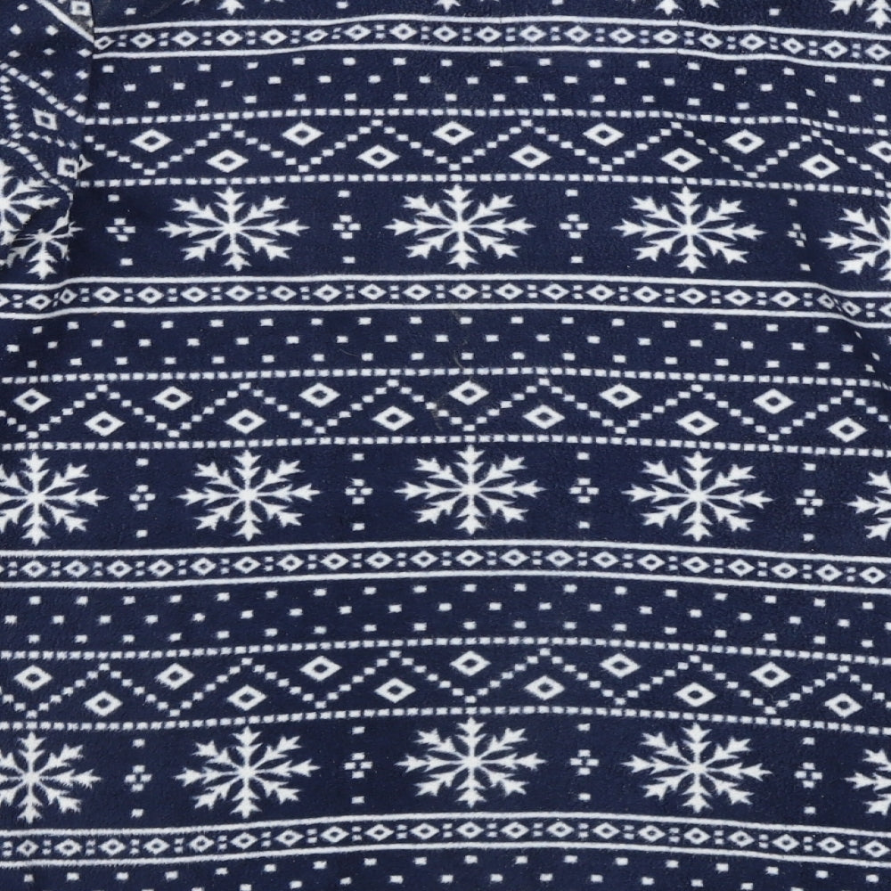 Brand and care label for Debenhams women’s blue geometric jumper, size UK 10