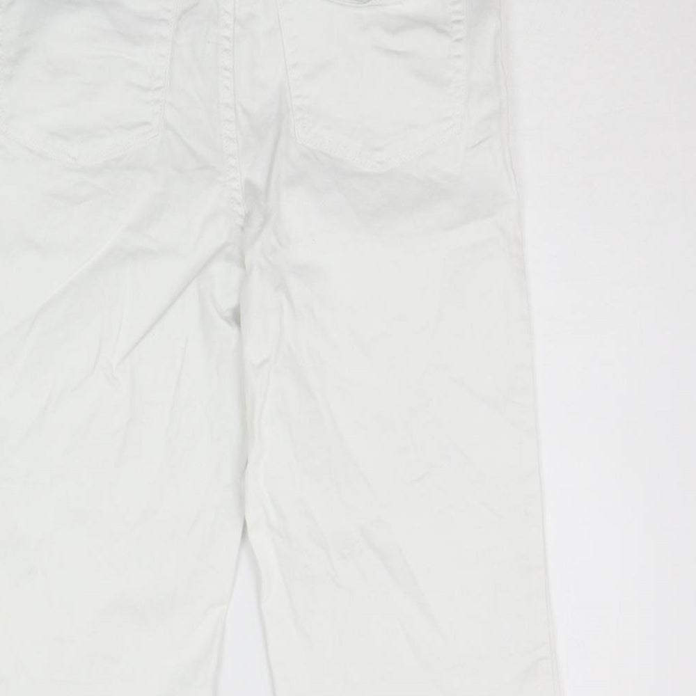 Brand and care label for George women’s white trousers, size UK 12, 24-inch leg