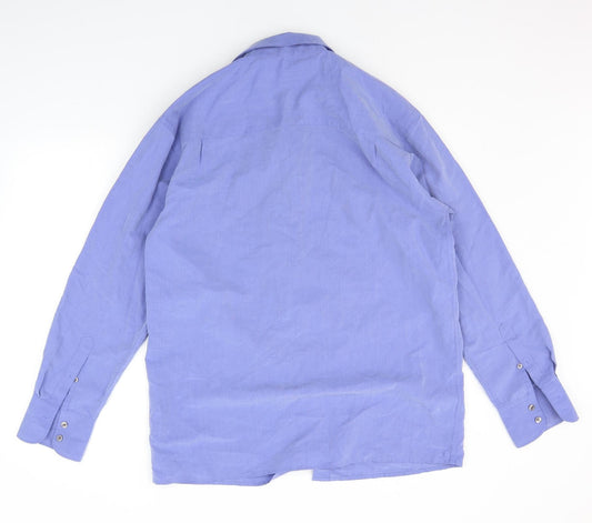 River Island Mens Blue Button-Up Size L