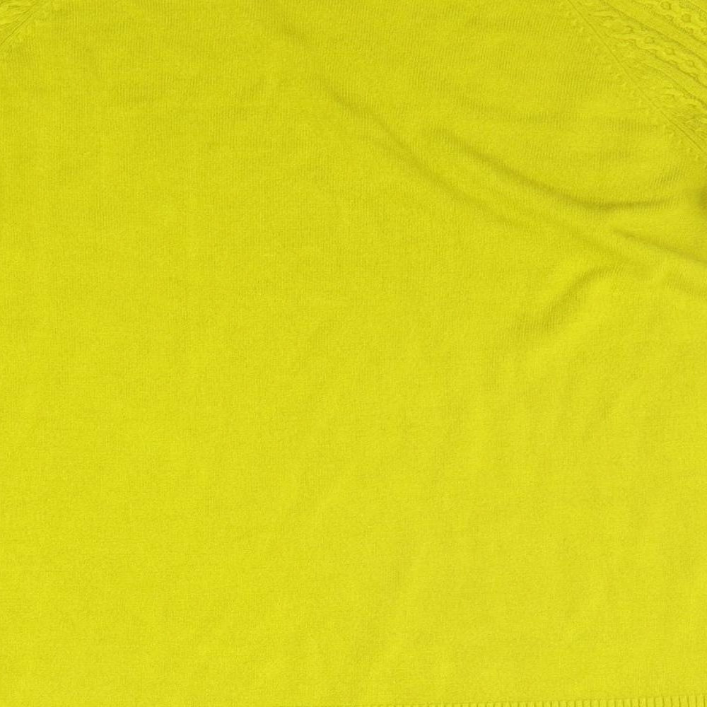 TU Womens Yellow Houndstooth Pullover Jumper Size 14