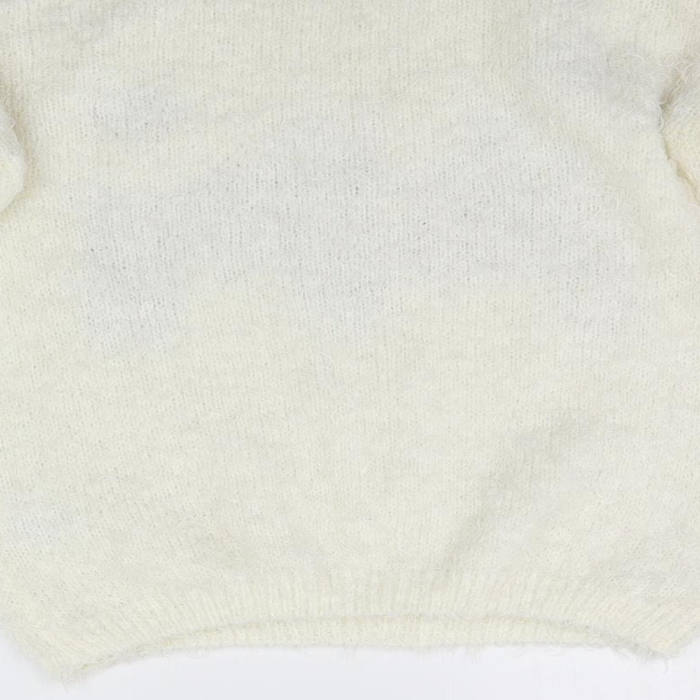 Womens UK Size M Papaya White Pullover Jumper