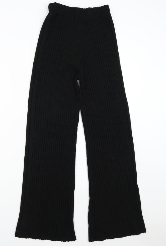 Additional front view of Topshop women’s black trousers, size S, 28-inch leg