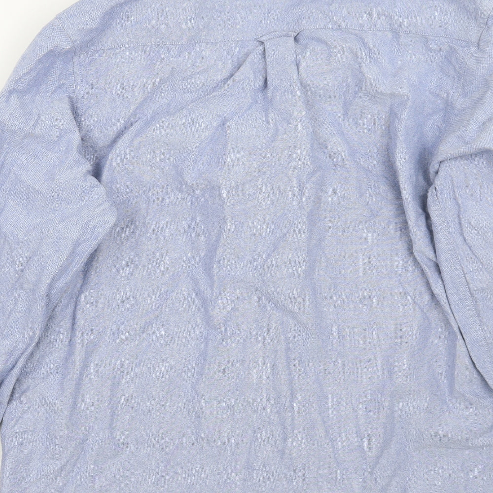 Mens UK Size M Onfire Blue Button-Up Long Sleeve Casual Shirt