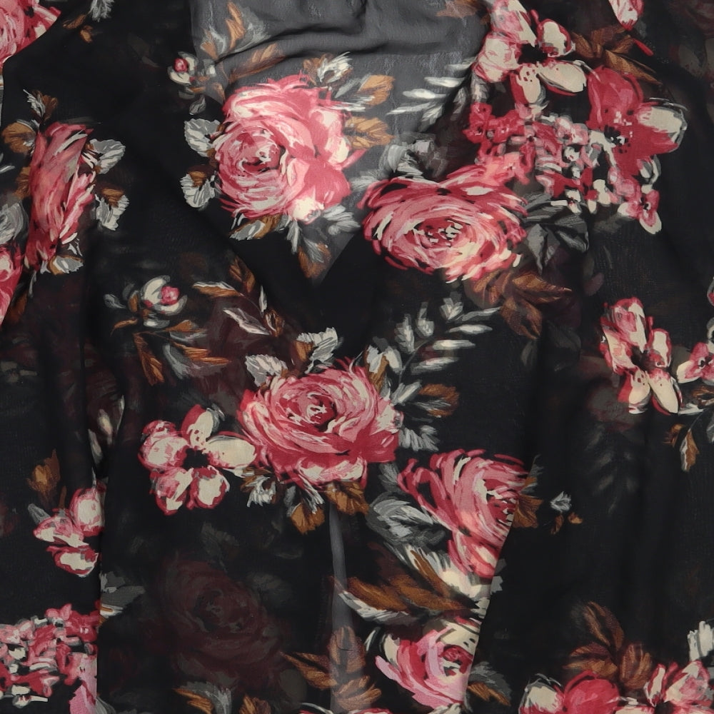 Womens UK Size S Wallis Black Basic Button-Up