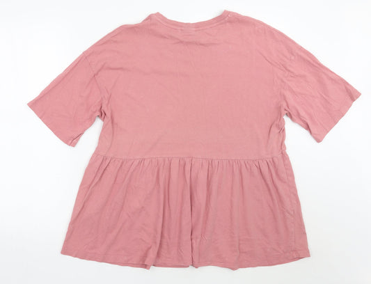 Womens UK Size 10 ASOS Pink Basic T-Shirt