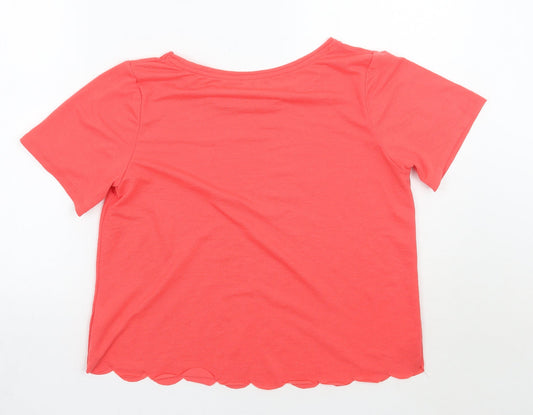 Papaya Womens Orange Cropped T-Shirt Size 10