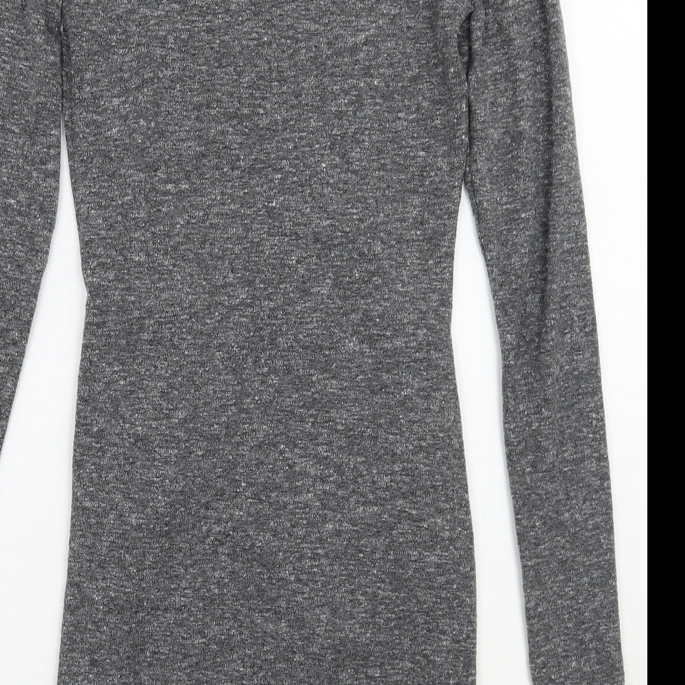 Brand and care label for Topshop women’s grey a-line, size UK 6