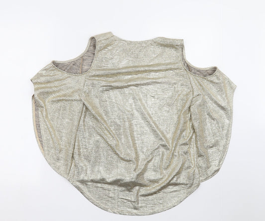 Womens UK Size 12 Debenhams Gold Basic Blouse