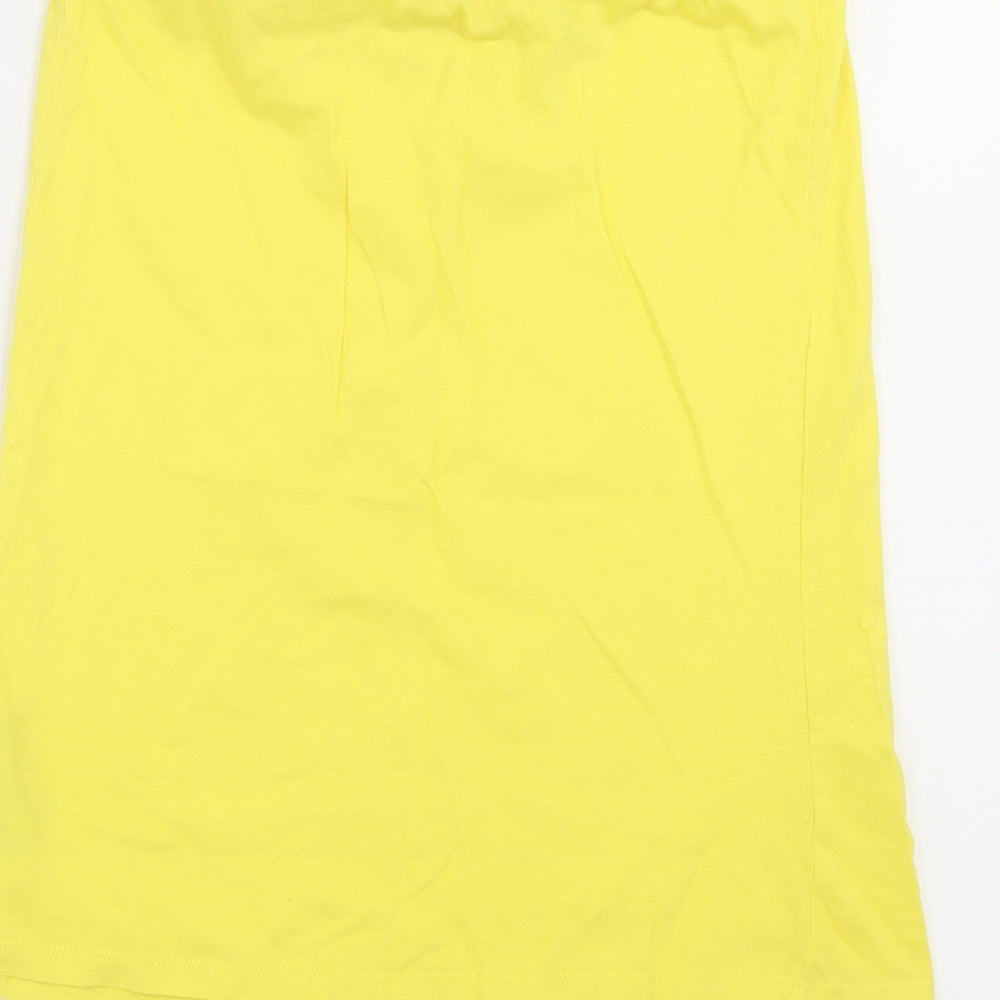 Womens UK Size 10 newlook Yellow Basic Tank