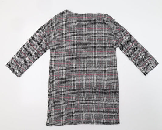 F&F Womens Grey Check A-Line Size 10