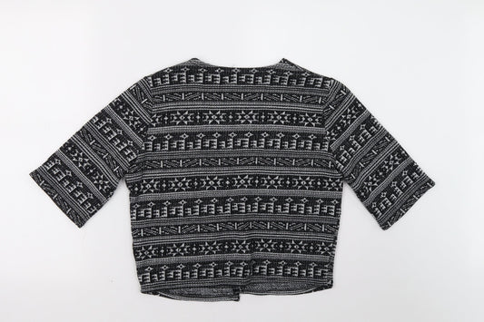 Primark Womens Grey Geometric Cardigan Jumper Size 8