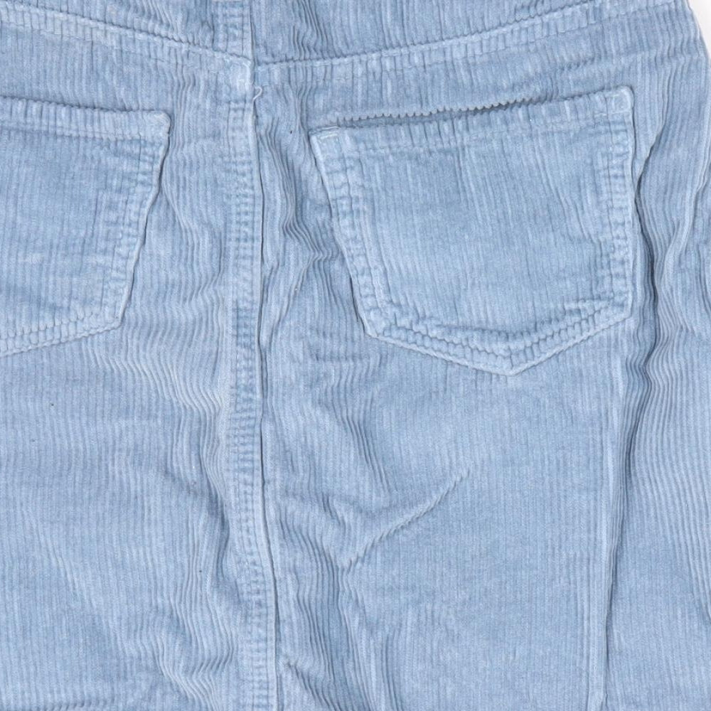 New Look Womens Blue A-Line Skirt Size 6 - Cord Fabric