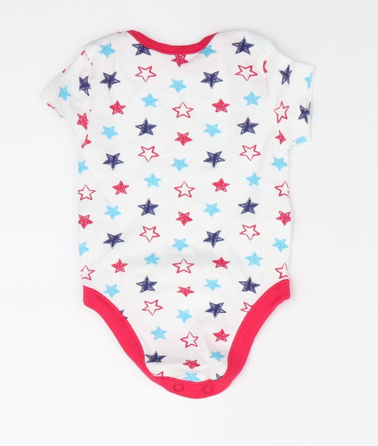 PEP & CO Boys White Geometric Romper One-Piece Size 0-3 Months - Star Print