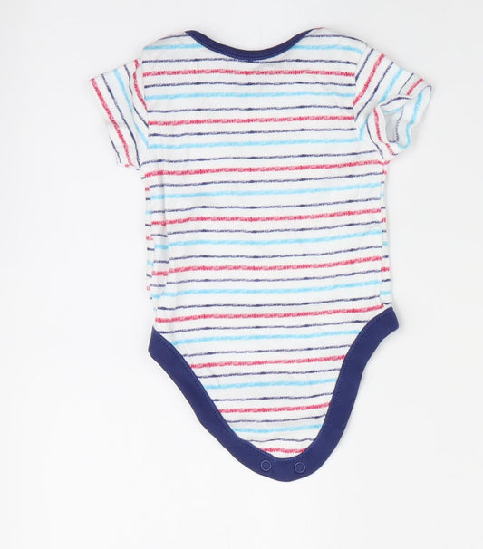 PEP & CO Boys Blue Striped Romper One-Piece Size 0-3 Months