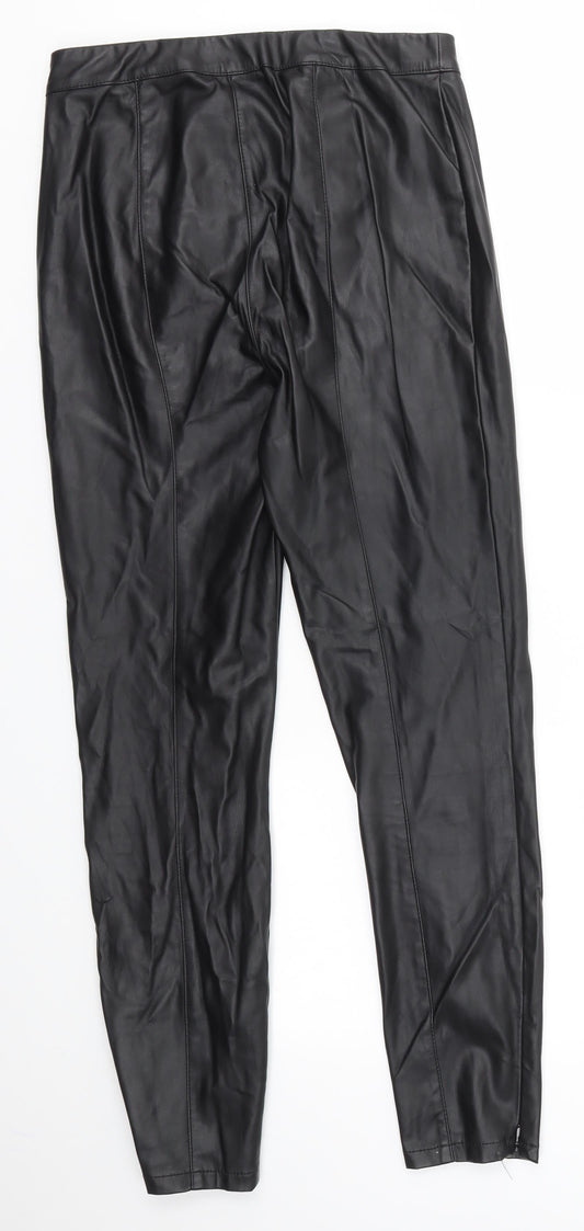 Womens UK Size 8 NEXT Regular Fit Black Trousers