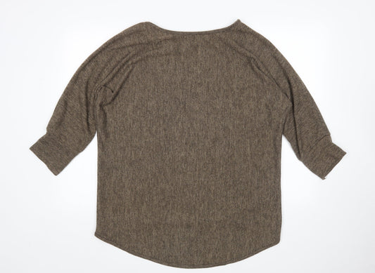 Womens UK Size 12 Preworn Brown Pullover Jumper