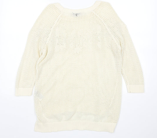 Womens UK Size 10 Warehouse Beige Pullover Jumper