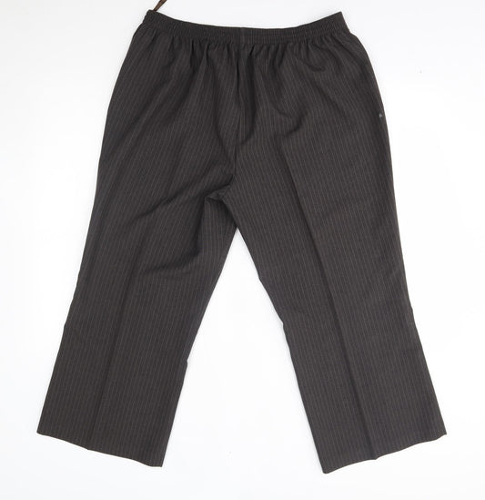 BM Womens Grey Striped Trousers Size 18 L24 in