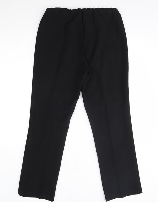 Womens UK Size 10 Mia Moda Regular Fit Black Trousers