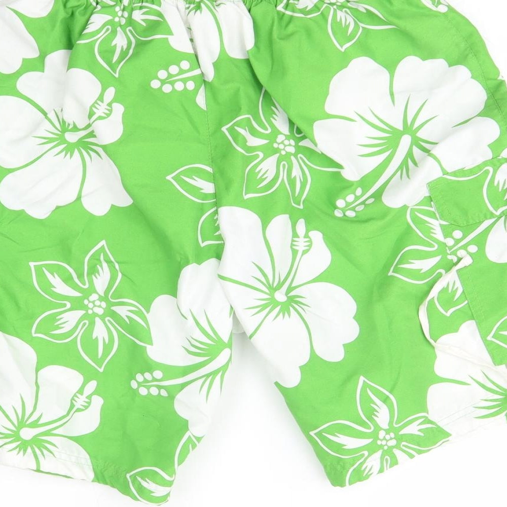Avenue Mens Green Floral Bermuda Shorts Size M - swim