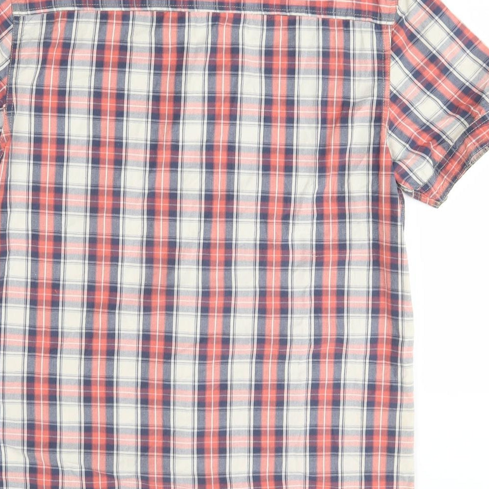 Primark Mens Red Plaid Button-Up Size M