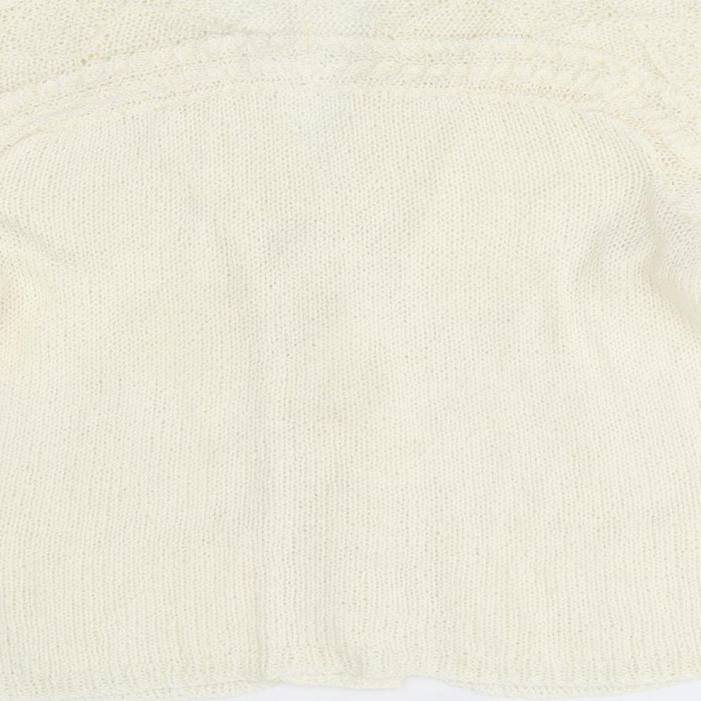 Womens UK Size One Size Preworn Ivory Cardigan Jumper
