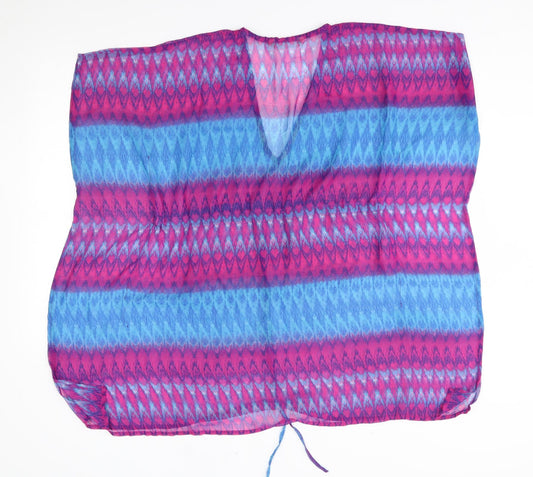 TU Womens Purple Striped Poncho Size S