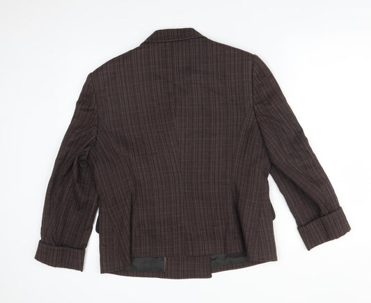 NEXT Womens Brown Check Jacket Suit Jacket Size 16